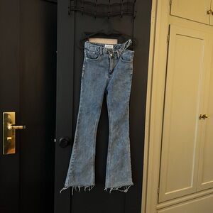 Women's Blue Frayed Hem Jeans